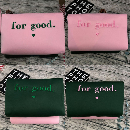 Wicked "For Good" Embroidered Crewneck – Elegant Broadway Tribute Sweatshirt-Pasimax