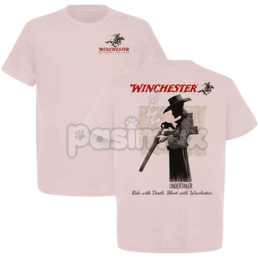 Winchester Undertaker T-Shirt - Grim Reaper Cowboy Graphic Tee, Skull & Rifle Western Streetwear, Unique Vintage Top for Men-Pasimax