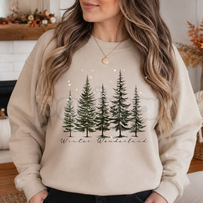 Winter Wonderland Pine Tree Sweatshirt | Evergreen Forest Graphic Crewneck-Pasimax