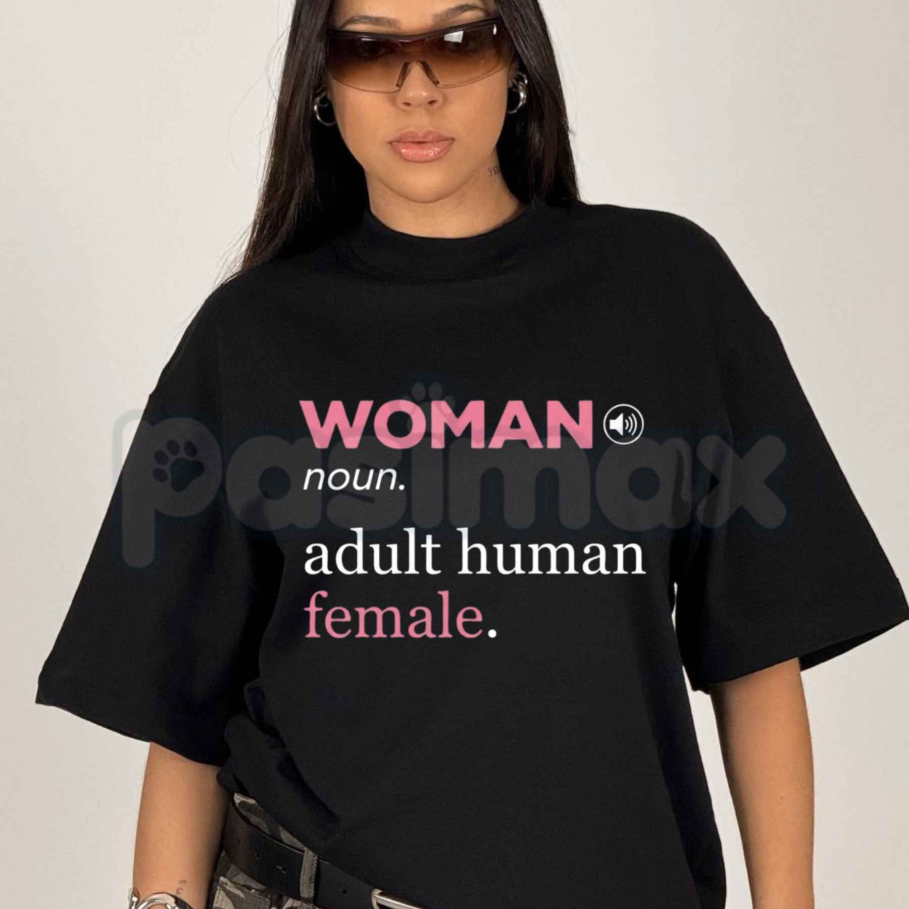 Woman Adult Human Female T-Shirt – Dictionary Definition Graphic Unisex Cotton Tee-Pasimax