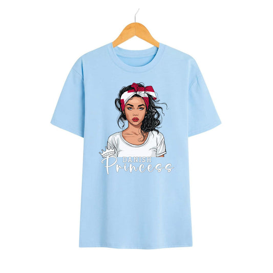 Women’s Danish Princess Tee - Denmark Flag Souvenir Shirt, Scandinavian Pride Apparel-Pasimax