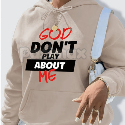 Women's Front Slogan Letter Print Hooded Sweatshirt – Casual Graphic Pullover, Trendy Statement Hoodie-Pasimax