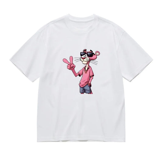 Women's Pink Panther Tee - Timeless Cartoon Graphic Shirt, Playful Casual Apparel-Pasimax