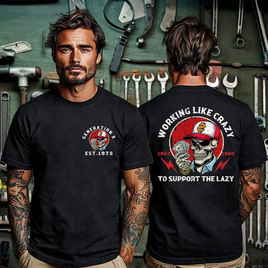 "Working Like Crazy" T-Shirt - Funny Sarcastic Work Tee, Humorous Office & Labor Apparel-Pasimax