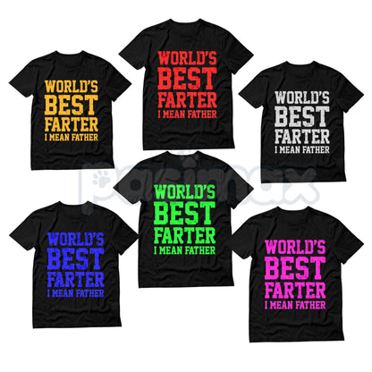 "World Best Farter I Mean Father" Shirt - Funny Gifts for Dad Tee, Crude Father's Day Humor, Fart Joke Men's T-Shirt-Pasimax