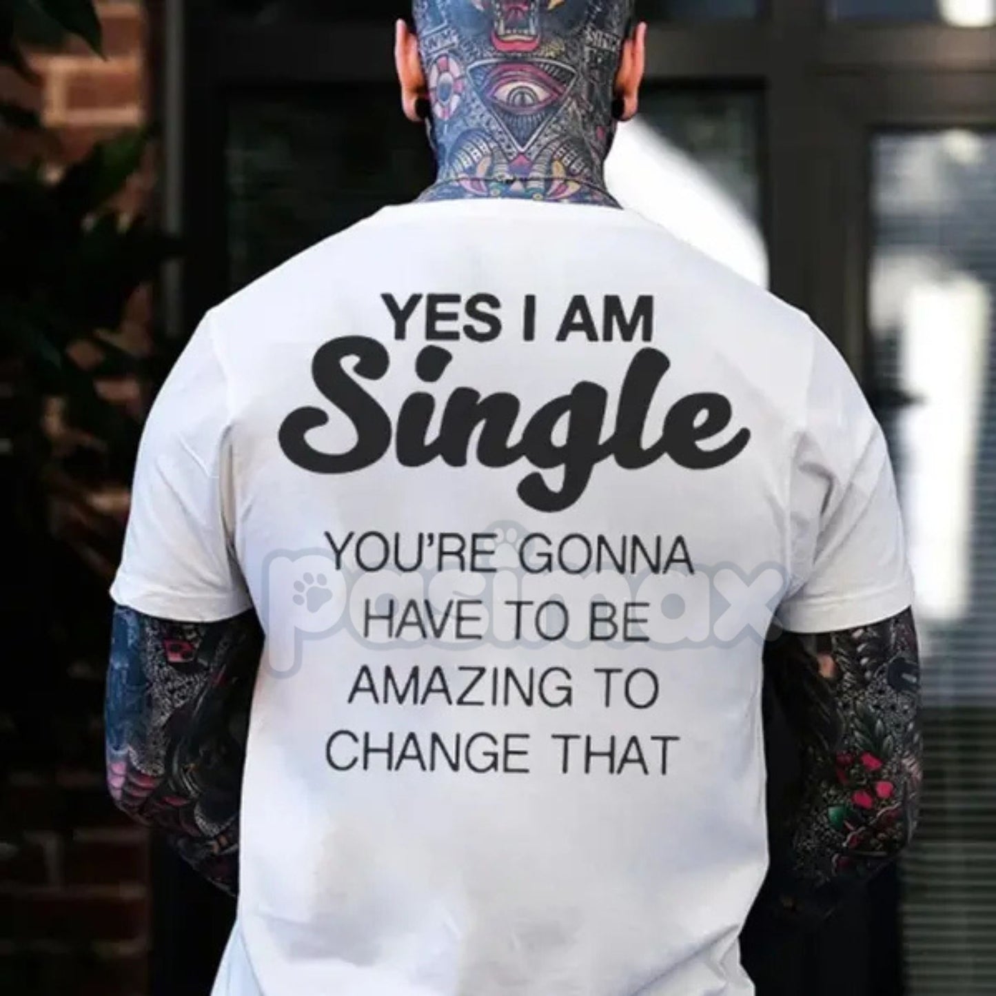 "YES I AM SINGLE" Print T-Shirt - Funny Flirting Slogan Tee, Dating Humor Graphic Shirt, Unisex Casual Conversation Starter-Pasimax