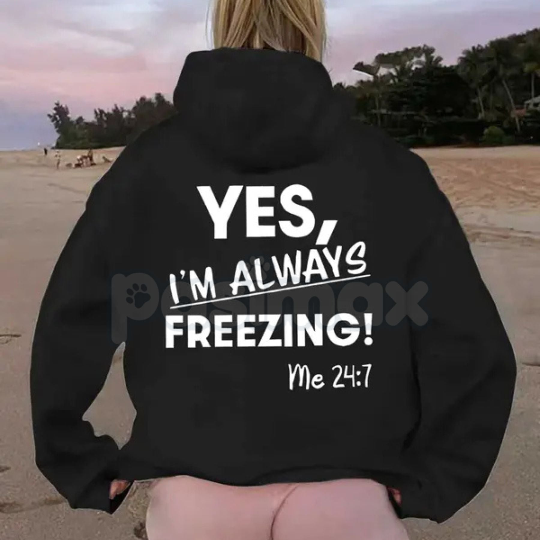 "Yes, I'm Always Freezing" Funny Hoodie – Sarcastic Cold Person Pullover, Aesthetic Oversized Winter Apparel, Unisex-Pasimax