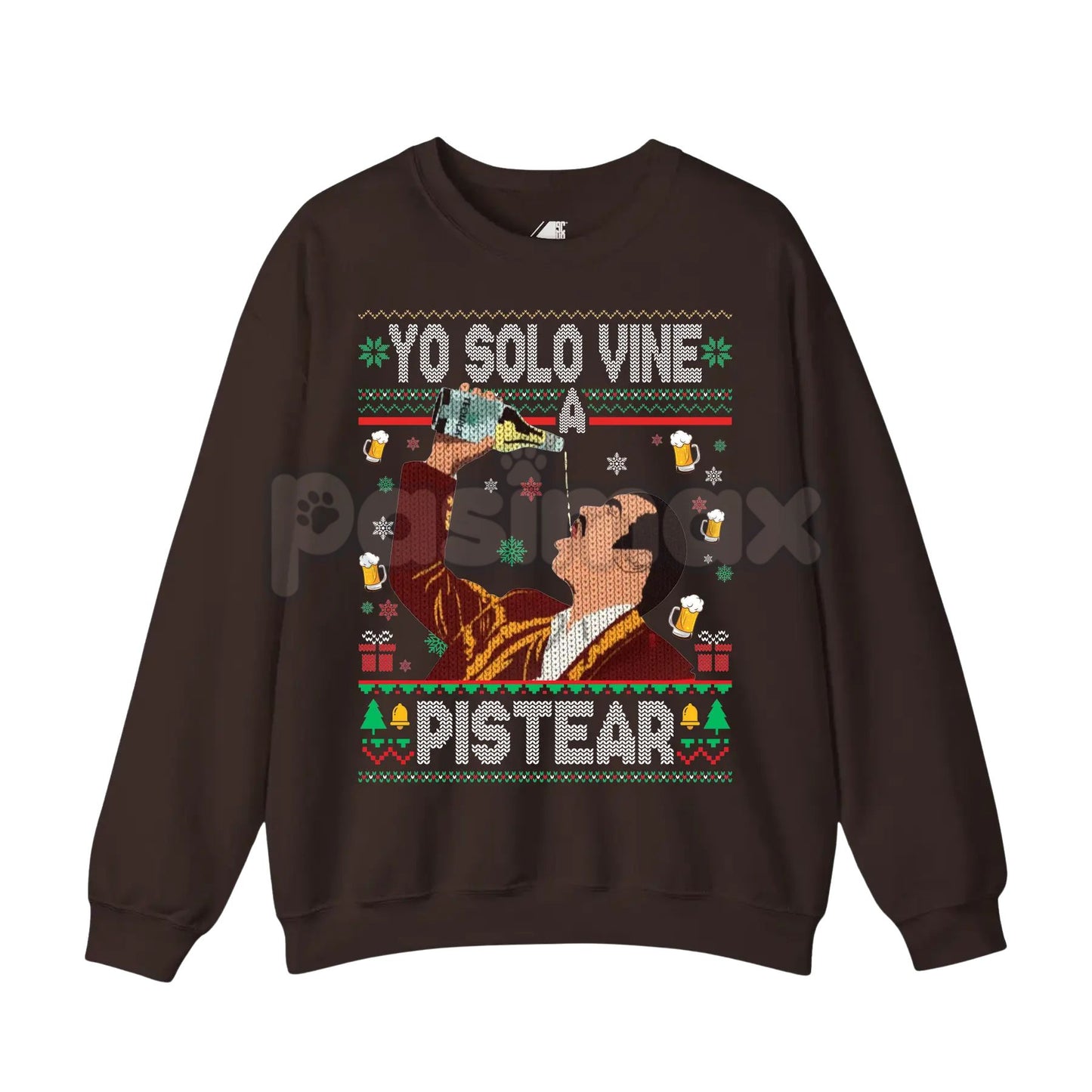 Yo Solo Vine a Pistear Mexico Ugly Christmas Sweater | Funny Fiesta Drinking Holiday Pullover | Spanglish Party Jumper-Pasimax