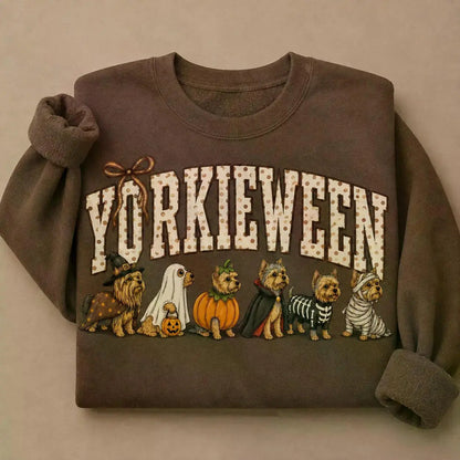 Dark Chocolate 30+ Halloween Dog Breeds Sweatshirt | Dog Mom Fall Crewneck