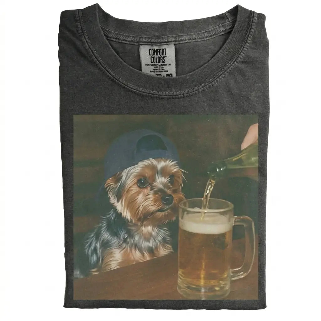 Comfort Colors® Custom Dog Breeds Beer T-Shirt – Vintage 90s Funny Edgy Dog Meme Tee, Aesthetic Brewery Lover Dog Dad Gift Shirt