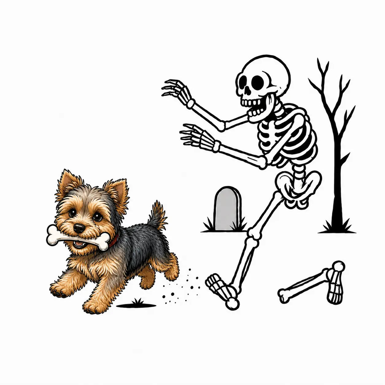 Comfort Colors® Dog Breeds Halloween Skeleton T-Shirt – Funny Spooky Season Pet Lover Graphic Tee, Retro Aesthetic Dog Costume Unisex Top
