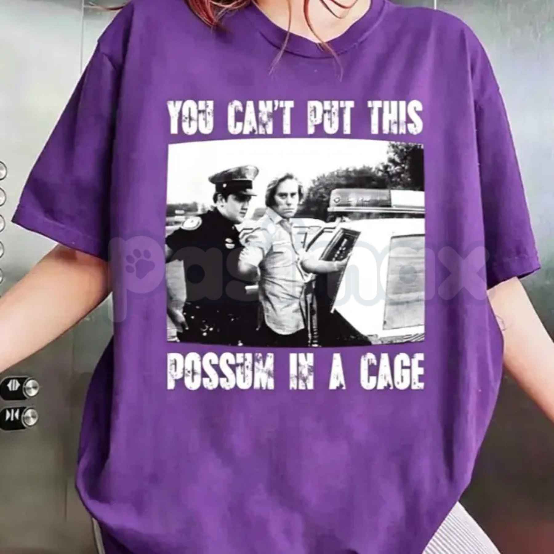 You Can’t Put This Possum In A Cage T-Shirt – Funny George Jones Arrest Outlaw Country Unisex Cotton Tee-Pasimax