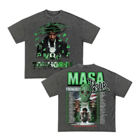 YoungBoy Never Broke Again MASA Tour T-Shirt - Vintage Concert Graphic Tee, NBA YoungBoy Fan Apparel-Pasimax