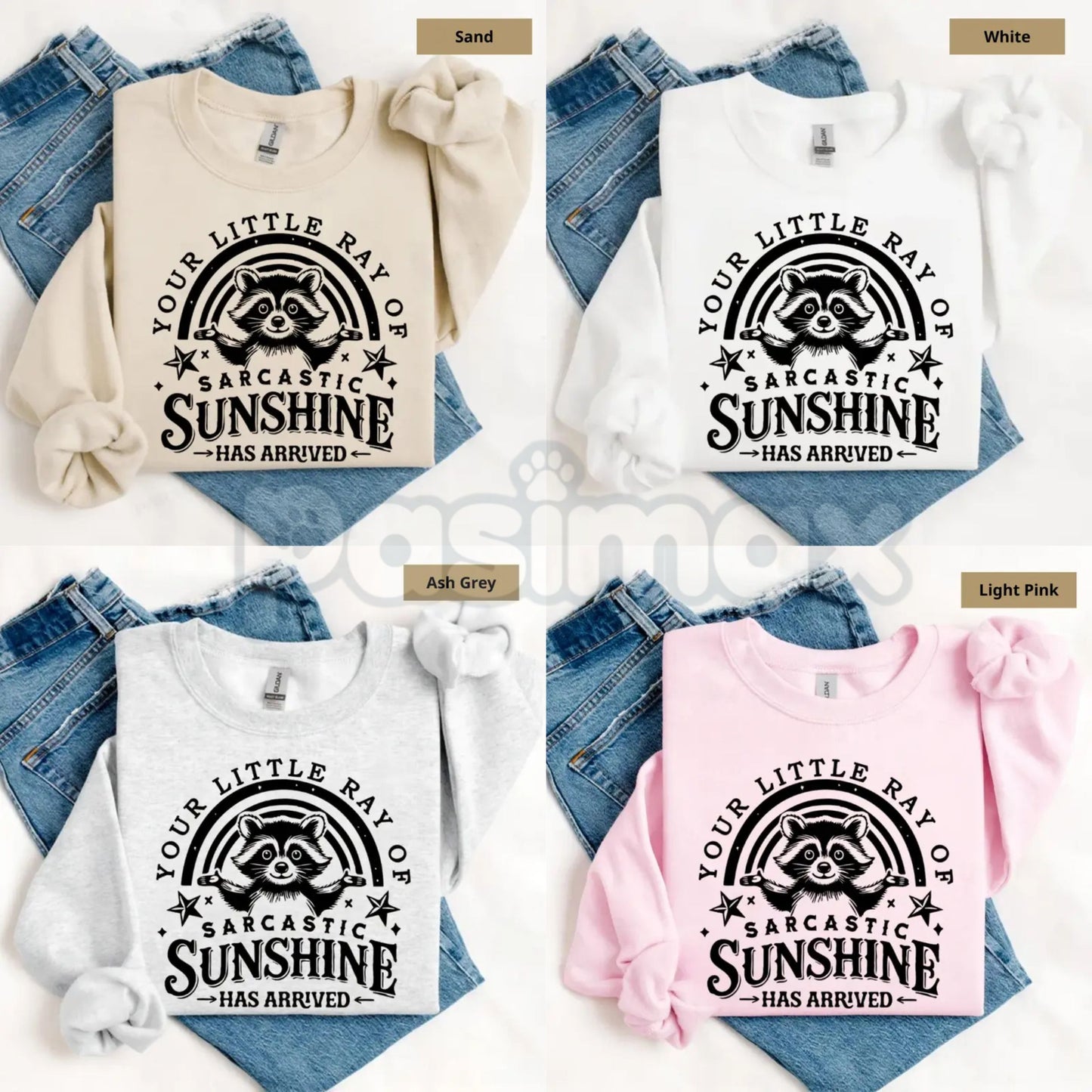 Your Little Ray Of Sarcastic Sunshine Sweatshirt | Funny Sassy Quote Crewneck | Retro Sun Graphic Pullover | Witty Sarcastic Shirt for Women | Sassy Aesthetic Jumper | Irony Inspired Streetwear Top-Pasimax
