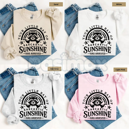 Your Little Ray Of Sarcastic Sunshine Sweatshirt | Funny Sassy Quote Crewneck | Retro Sun Graphic Pullover | Witty Sarcastic Shirt for Women | Sassy Aesthetic Jumper | Irony Inspired Streetwear Top-Pasimax