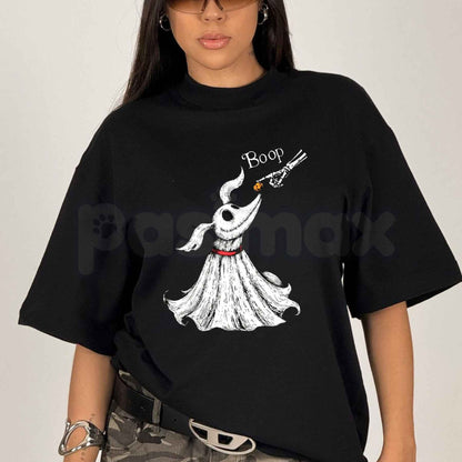 Zero Dog Boop Skeleton Hand T-Shirt – Funny Spooky Halloween Trip Unisex Tee-Pasimax
