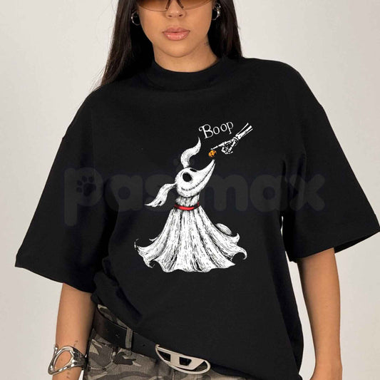 Zero Dog Boop Skeleton Hand T-Shirt – Funny Spooky Halloween Trip Unisex Tee-Pasimax