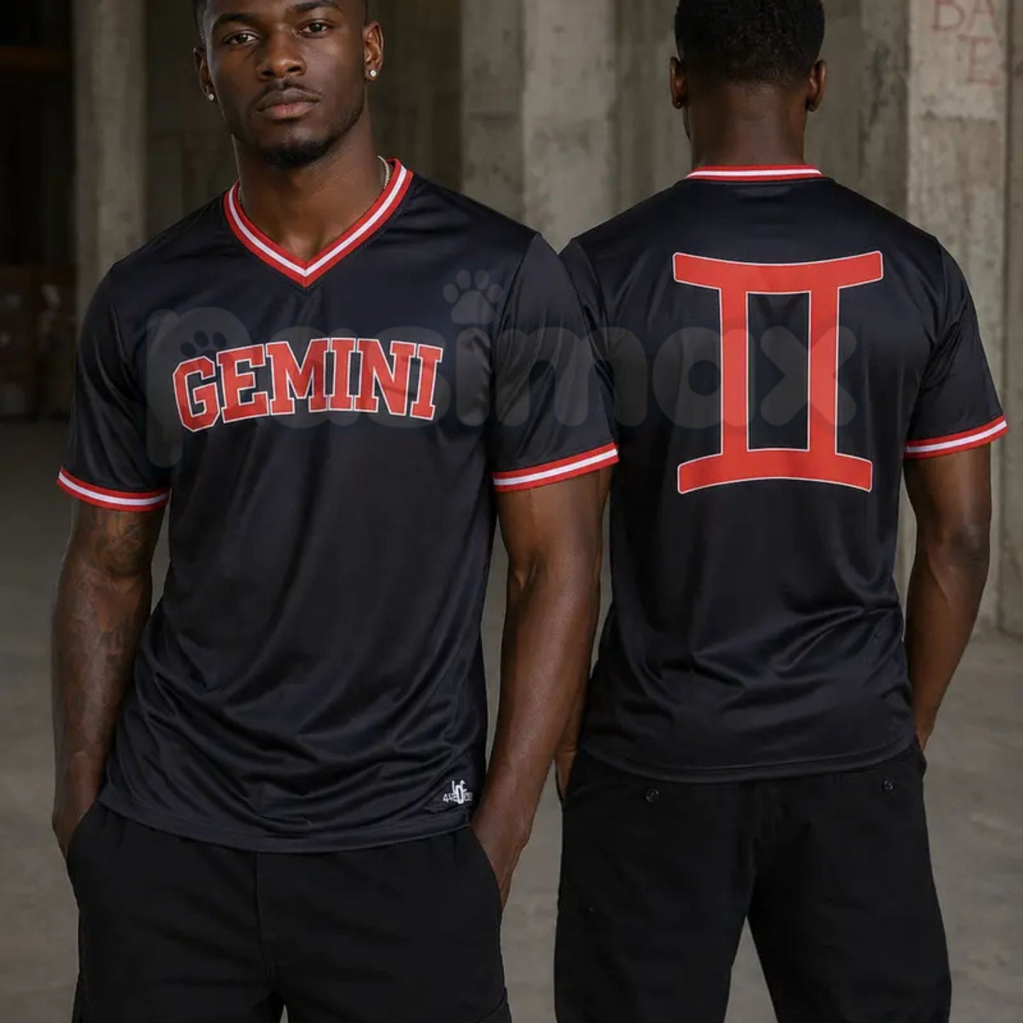 Zodiac Astrology Breathable Athletic V-Neck Jersey – Front & Back Print Short Sleeve Sportswear-Pasimax