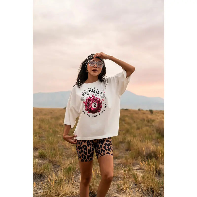 Lucky Girl Energy T-Shirt – Positive Manifestation Unisex Cotton Graphic Tee