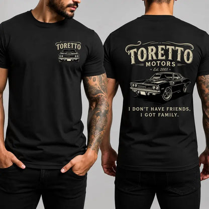 Toretto Motors Vintage Racing T-Shirt – Retro Muscle Car Classic Garage Graphic Tee