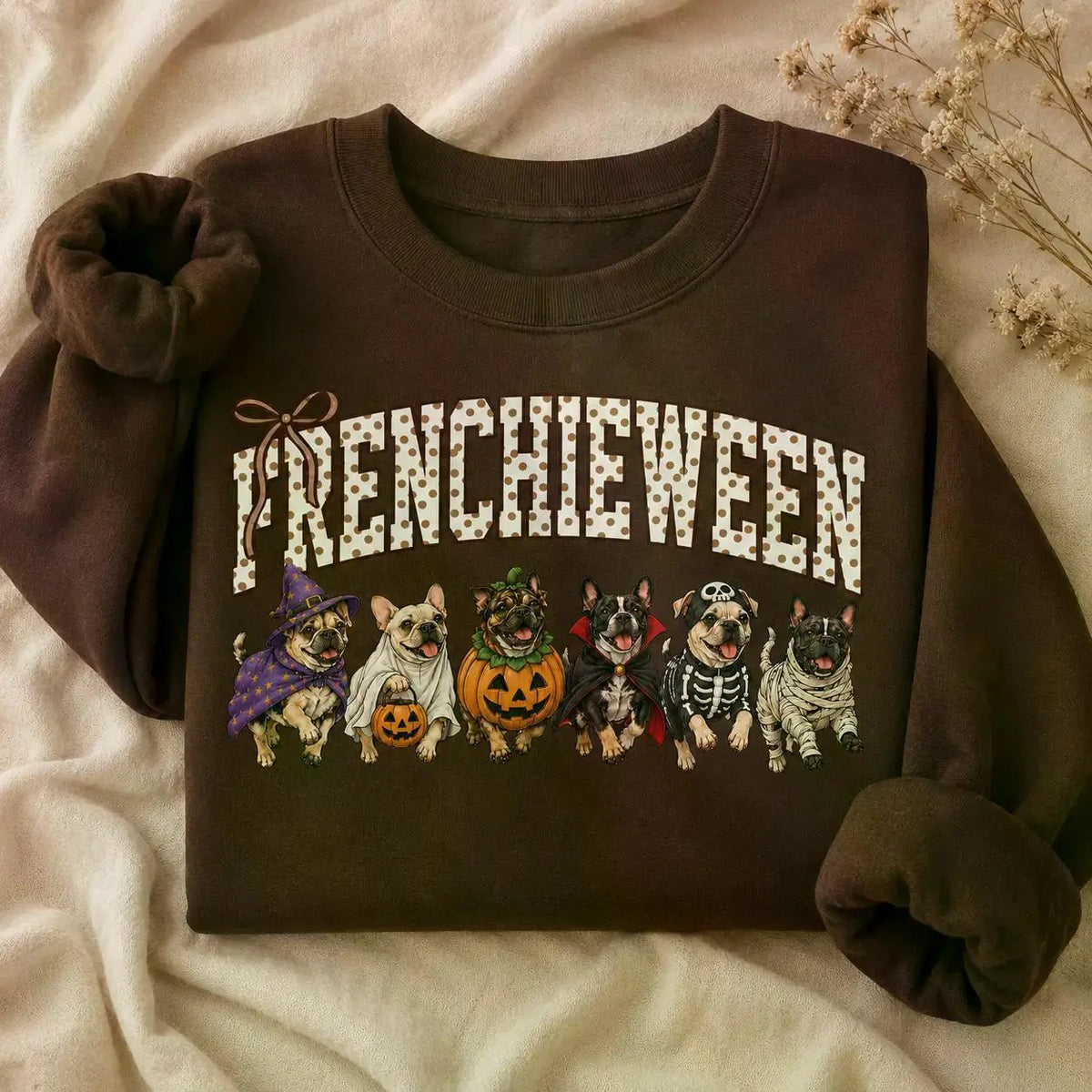 Dark Chocolate 30+ Halloween Dog Breeds Sweatshirt | Dog Mom Fall Crewneck