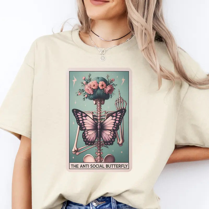 Tarot Card Mental Health T-Shirt – Funny Spiritual Wellness Graphic Tee, Remastered Heavy Cotton Unisex Non-Fitted Top, Soft Lived-In Relaxed Fit Casual Apparel, Made in USA
