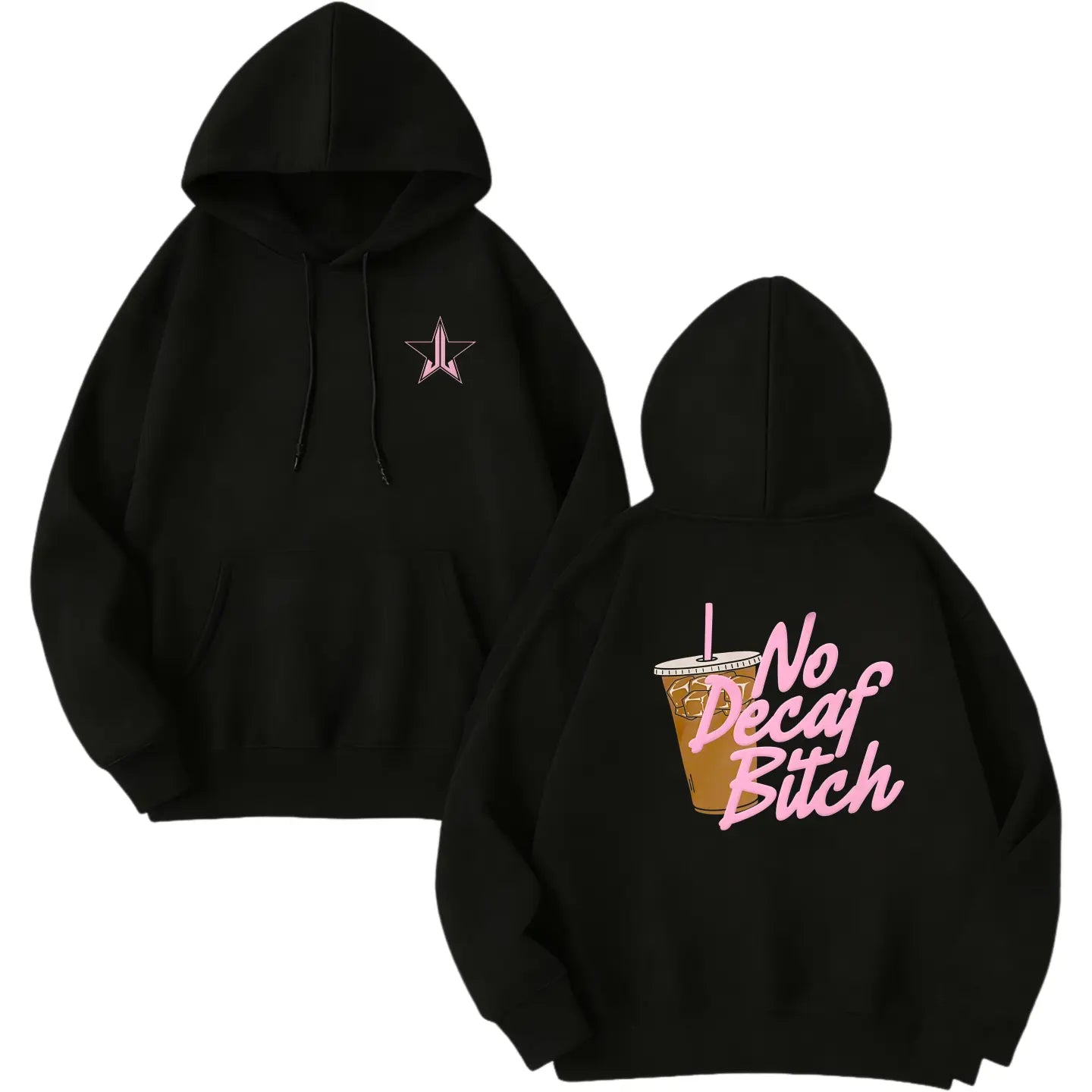 No Decaf Brown Pullover Hoodie – Coffee Lover Caffeine Statement, Unisex Essential