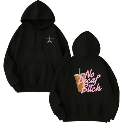 No Decaf Brown Pullover Hoodie – Coffee Lover Caffeine Statement, Unisex Essential