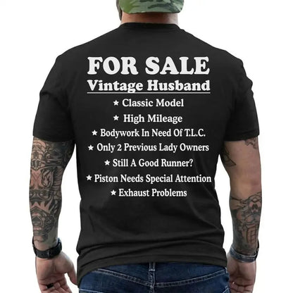 "Vintage Husband For Sale" T-Shirt – Funny Marriage Retro Graphic Tee