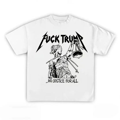 Vintage-Style "F Trump" Graphic T-Shirt – Retro 90s Bootleg Inspired Political Punk Unisex Tee
