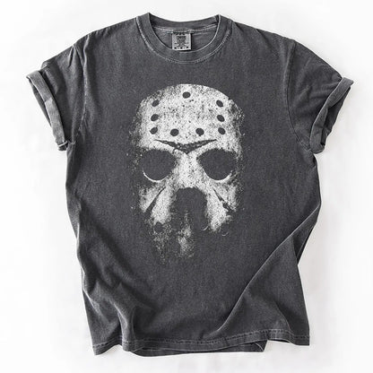 Comfort Colors® Retro Horror Movie Characters T-Shirt – Vintage Scary Movie Icons Halloween Graphic Tee, Spooky Slasher Unisex Top