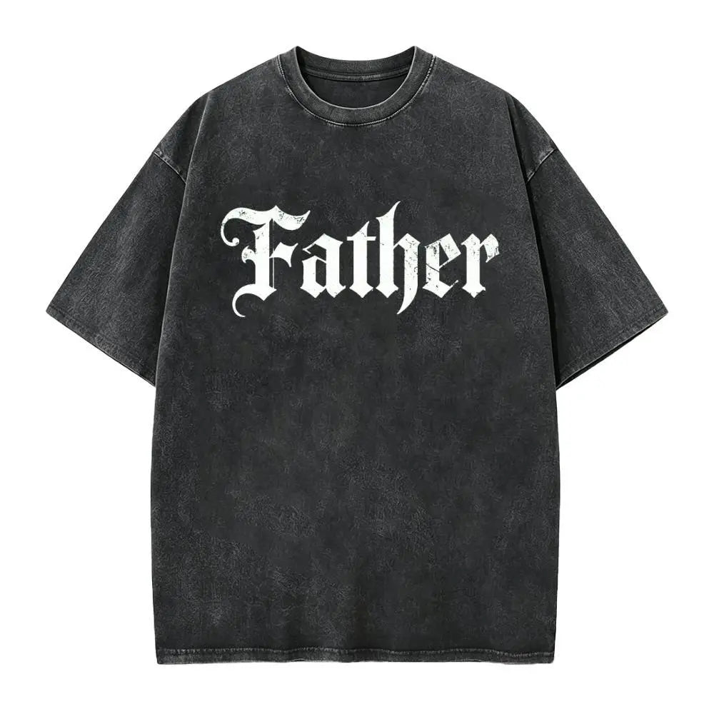 Mother Gothic Shirt Old English Tee – Retro Alt Mom Graphic T-Shirt, Vintage Washed Lightweight Cotton Unisex Streetwear Top