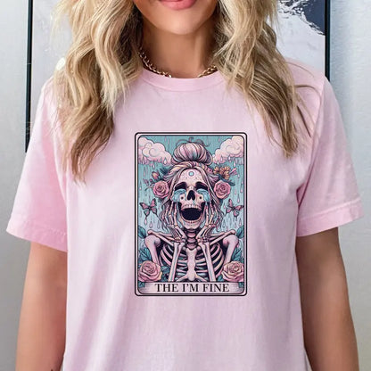 Tarot Card Mental Health T-Shirt – Funny Spiritual Wellness Graphic Tee, Remastered Heavy Cotton Unisex Non-Fitted Top, Soft Lived-In Relaxed Fit Casual Apparel, Made in USA