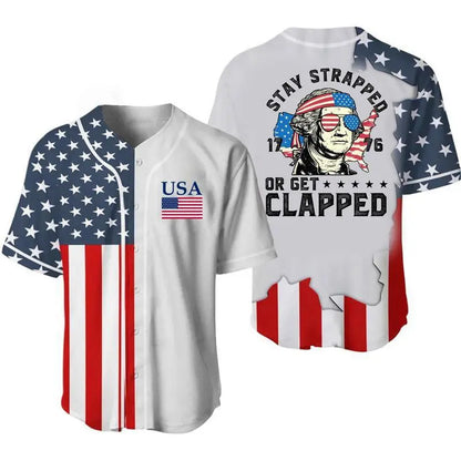 George Washington 1776 Baseball Jersey – 4th of July Coors Beer USA Flag Party Shirt