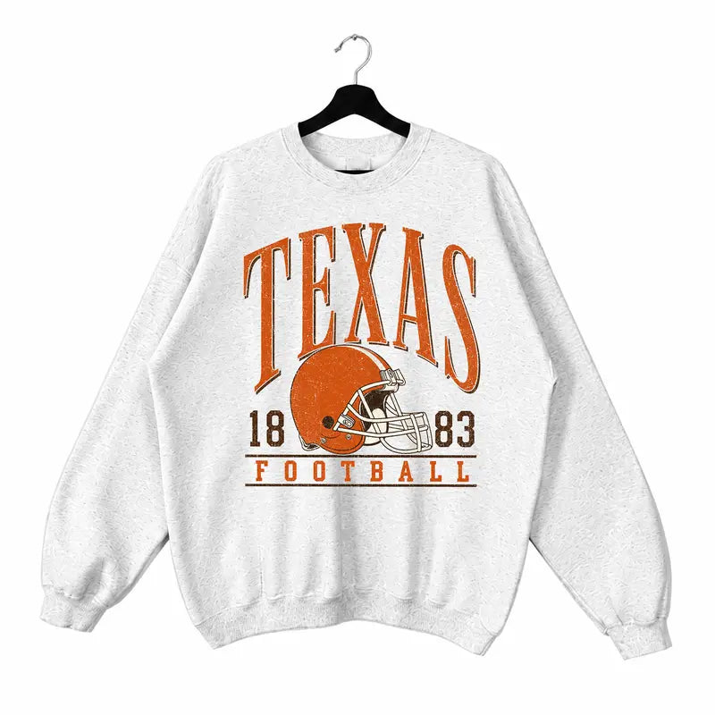 Vintage College Football Sweatshirt | Ash Grey Game Day Pullover