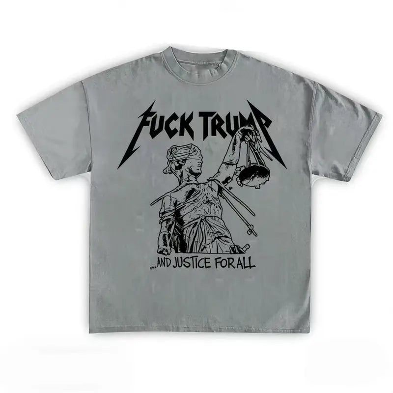 Vintage-Style "F Trump" Graphic T-Shirt – Retro 90s Bootleg Inspired Political Punk Unisex Tee