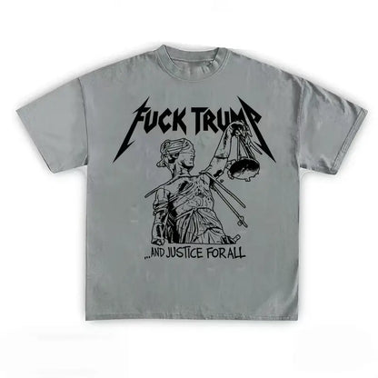 Vintage-Style "F Trump" Graphic T-Shirt – Retro 90s Bootleg Inspired Political Punk Unisex Tee
