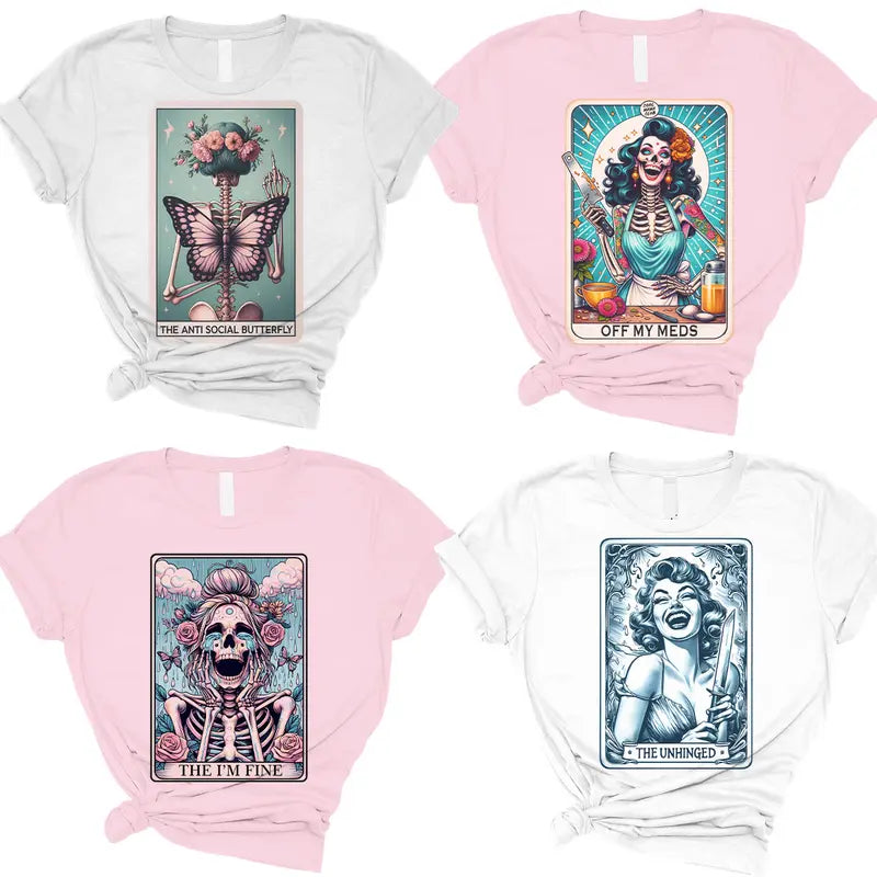 Tarot Card Mental Health T-Shirt – Funny Spiritual Wellness Graphic Tee, Remastered Heavy Cotton Unisex Non-Fitted Top, Soft Lived-In Relaxed Fit Casual Apparel, Made in USA
