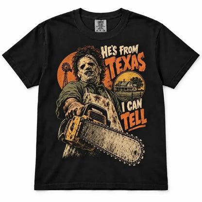 Comfort Colors® Texas Slasher Horror T-Shirt – Chainsaw Horror Graphic Tee, Choosin Texas Ella Fella Unisex Top & Gift