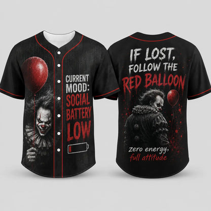 Unisex Horror Graphic Print Baseball Jersey – Slasher Theme Button-Up & Spooky Party Wear