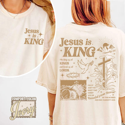 Faith-Based Jesus Is King Tee – Unisex Christian Graphic Shirt, Religious Statement Top, Christian Apparel, Bible Verse Gift
