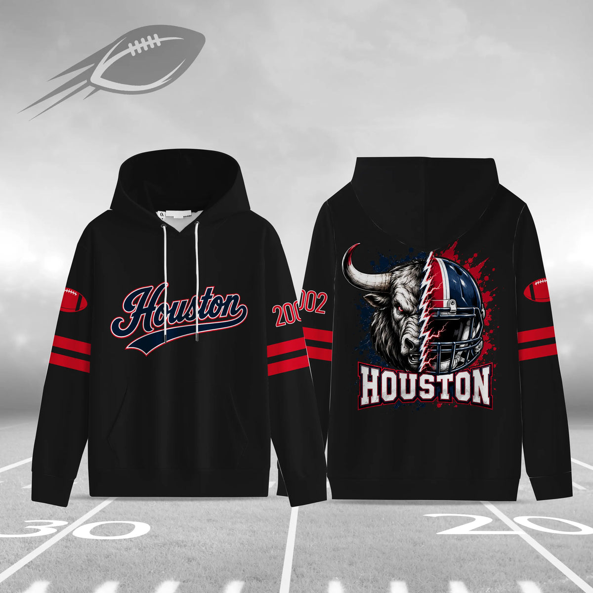 Unisex Football City Graphic Hoodie – Vintage Sports Team Pullover, Game Day City Pride Sweatshirt for Men & Women, Tailgate Apparel