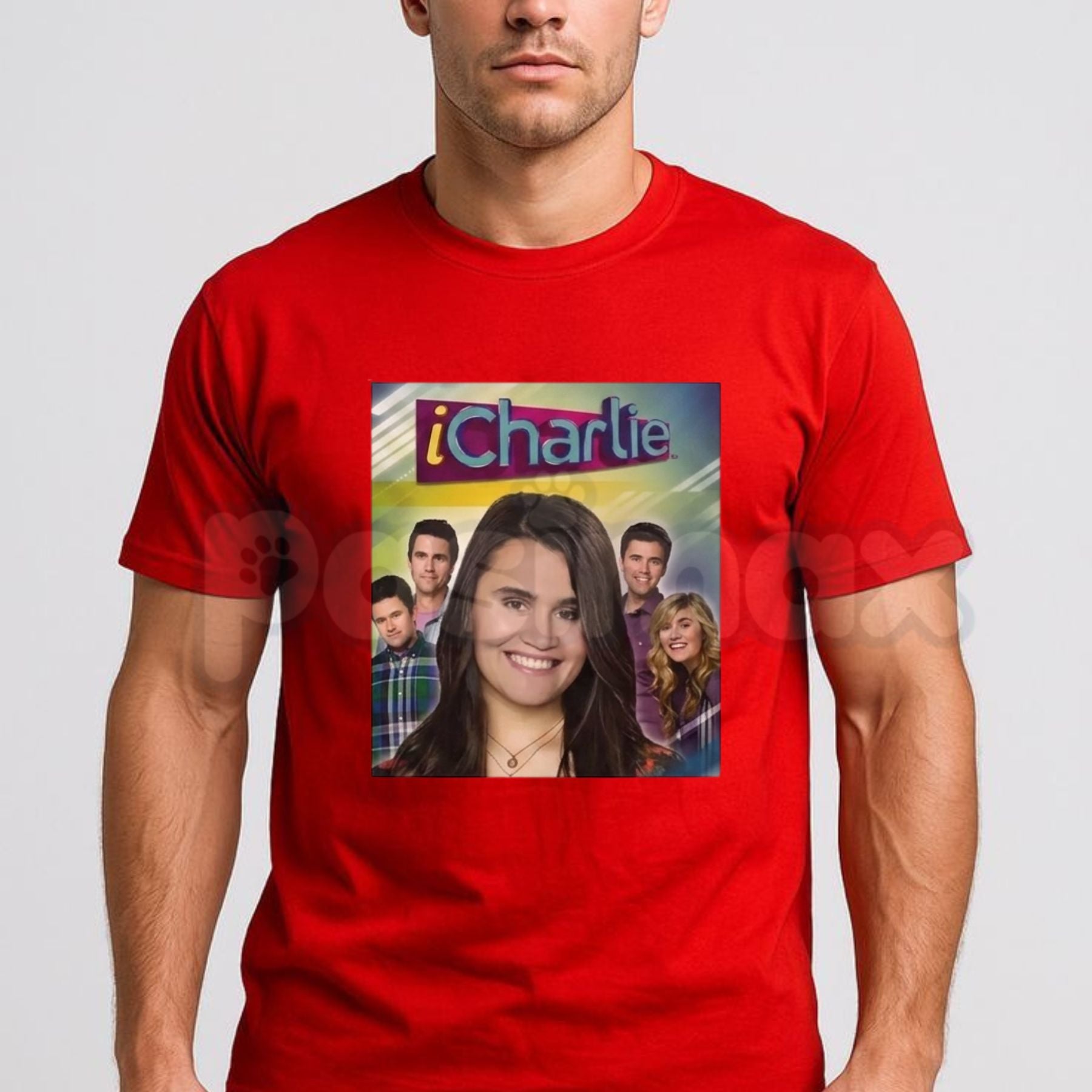 iCharlie Cast Photo T-Shirt – Retro TV Show Poster Print Nostalgia Graphic Tee-Pasimax