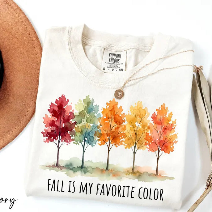 Comfort Colors® "Fall Is My Favorite Color" T-Shirt – Trendy Autumn Vibes & Thanksgiving Graphic Tee, Cute Fall Lover Unisex Top