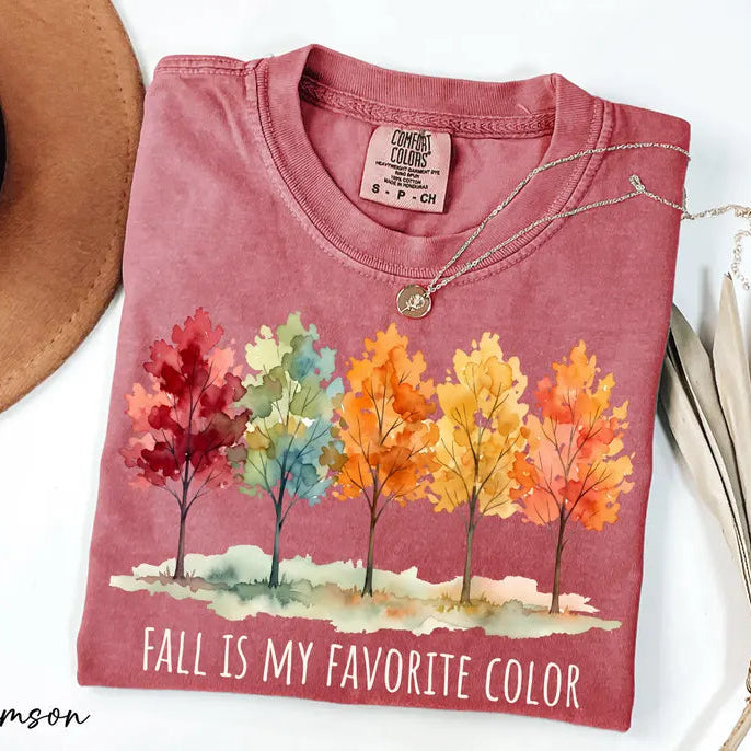 Comfort Colors® "Fall Is My Favorite Color" T-Shirt – Trendy Autumn Vibes & Thanksgiving Graphic Tee, Cute Fall Lover Unisex Top