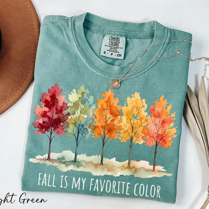 Comfort Colors® "Fall Is My Favorite Color" T-Shirt – Trendy Autumn Vibes & Thanksgiving Graphic Tee, Cute Fall Lover Unisex Top