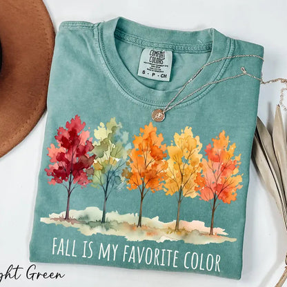 Comfort Colors® "Fall Is My Favorite Color" T-Shirt – Trendy Autumn Vibes & Thanksgiving Graphic Tee, Cute Fall Lover Unisex Top