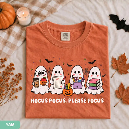 Comfort Colors® Funny Teacher Ghost Halloween T-School Graphic Tee – Spooky Classroom Outfit, Cute Fall Educator Unisex Top & Gift