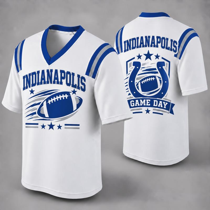 32 Team Styles Available, Unisex American Football Fan Jersey, White V-Neck Mesh Game Day Shirt
