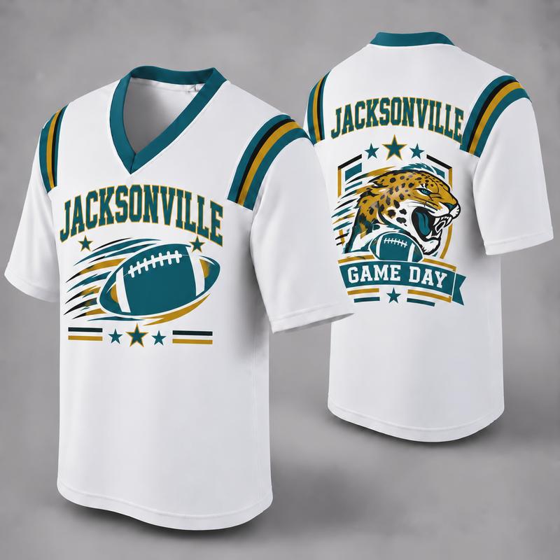 32 Team Styles Available, Unisex American Football Fan Jersey, White V-Neck Mesh Game Day Shirt